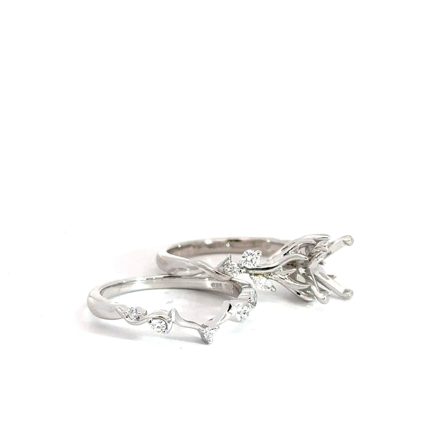 14k White Gold Semi-Set Bridal Set .27cttw