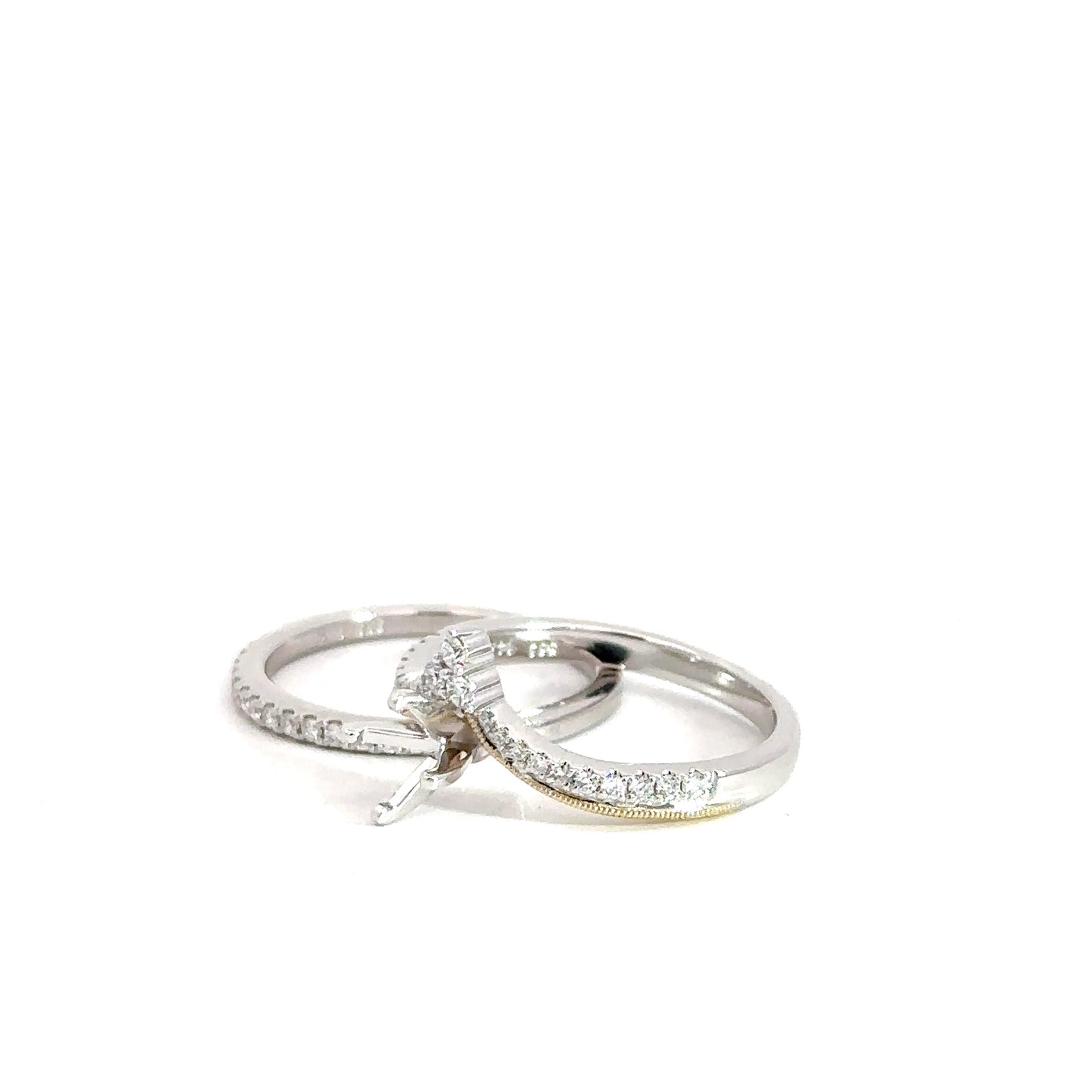 14k Two Toned Bridal Set .33cttw