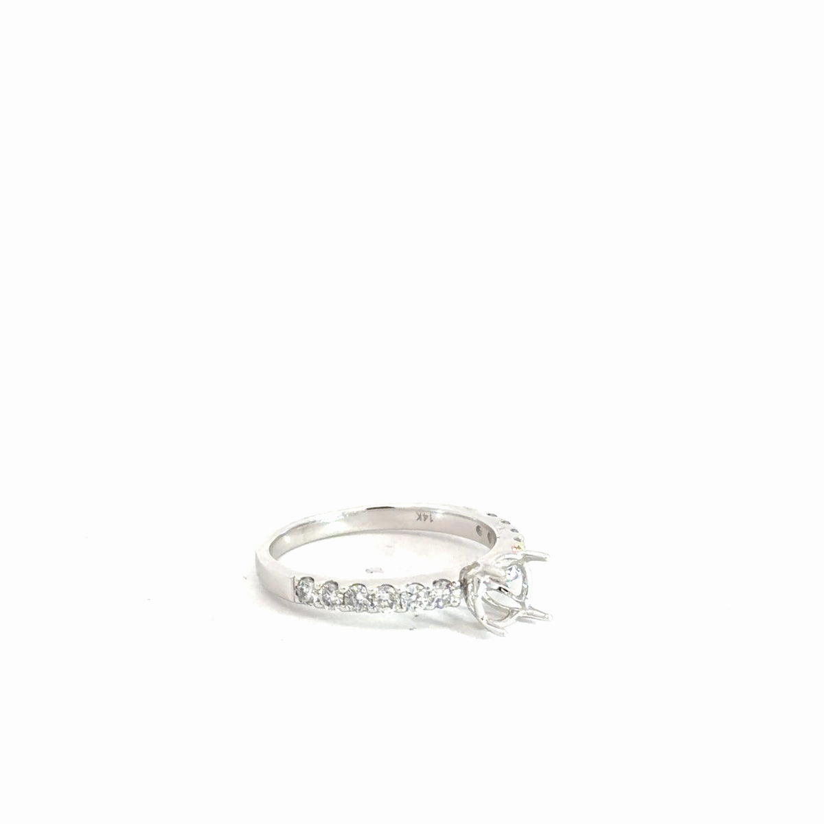 14k White Gold Semi Mount Diamond Ring .50cttw