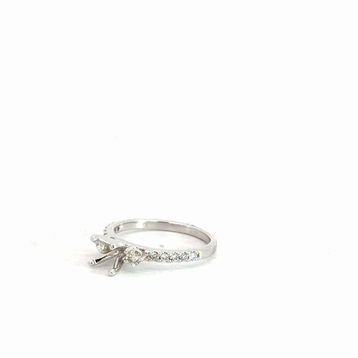 14k White Gold Diamond Semi-Set Ring 3/8cttw