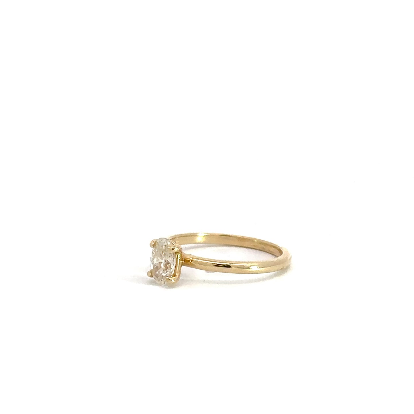 14k Yellow Gold Diamond Solitaire Oval Engagement Ring .66cttw