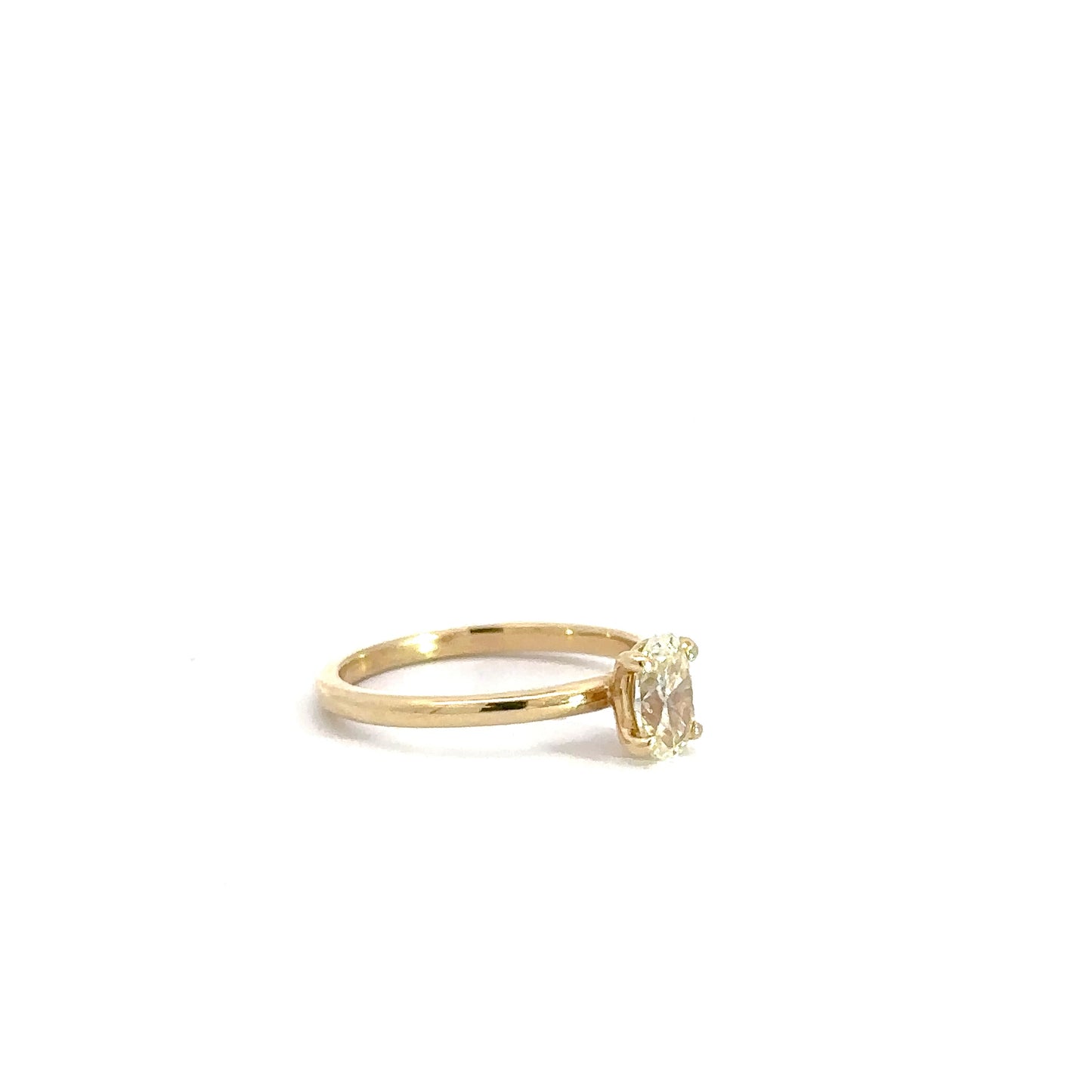 14k Yellow Gold Diamond Solitaire Oval Engagement Ring .66cttw