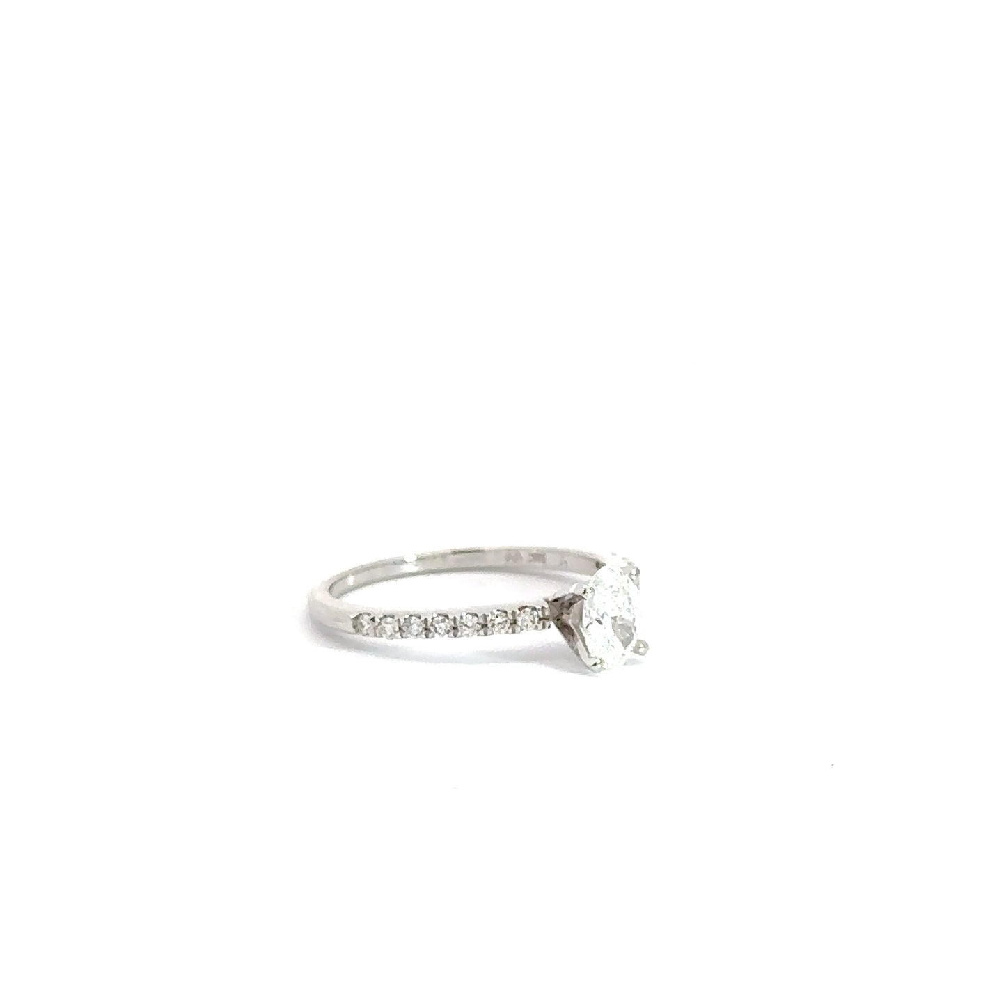 14k White Gold .63cttw Oval Diamond Engagement Ring