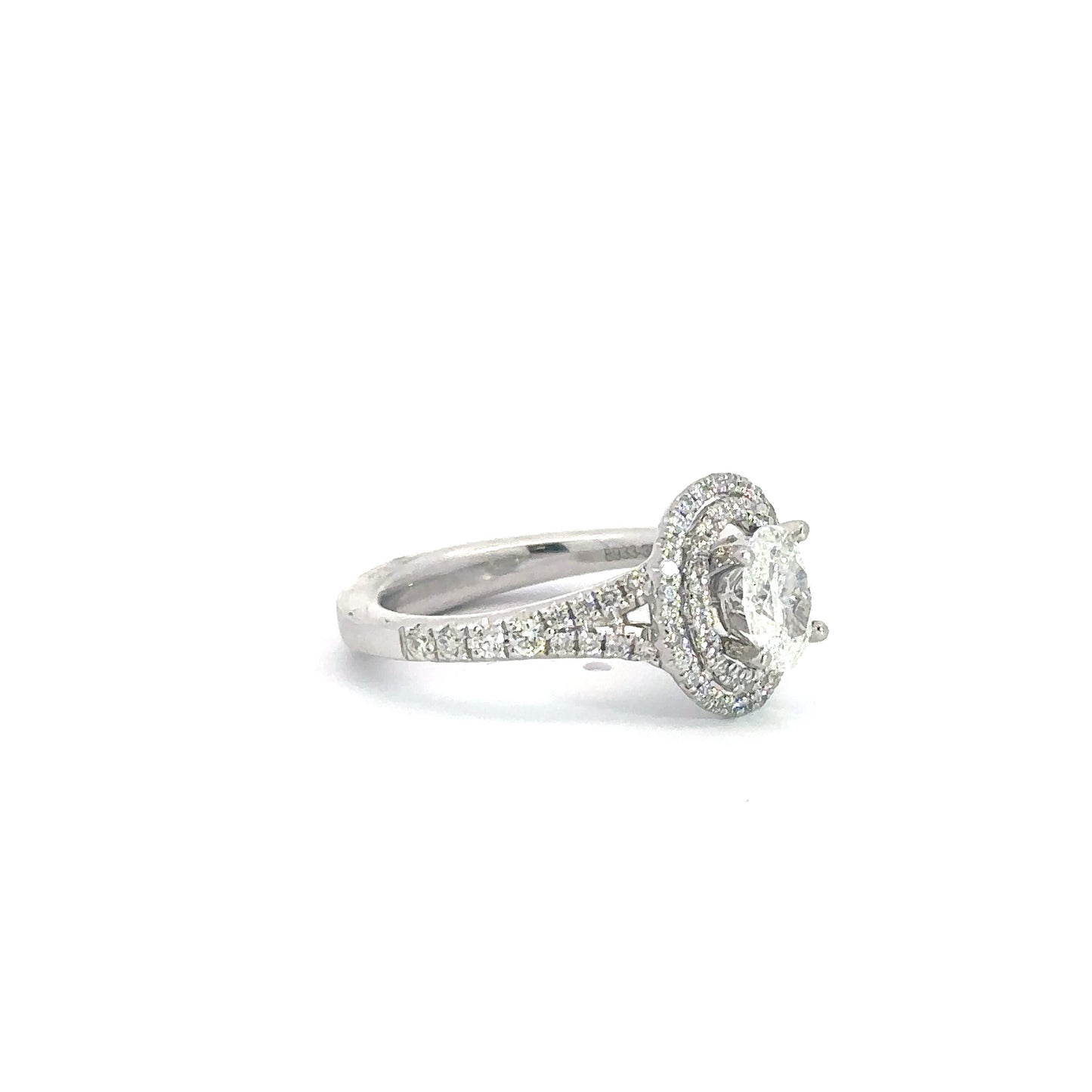 Platinum Oval Engagement Ring 1.18cttw