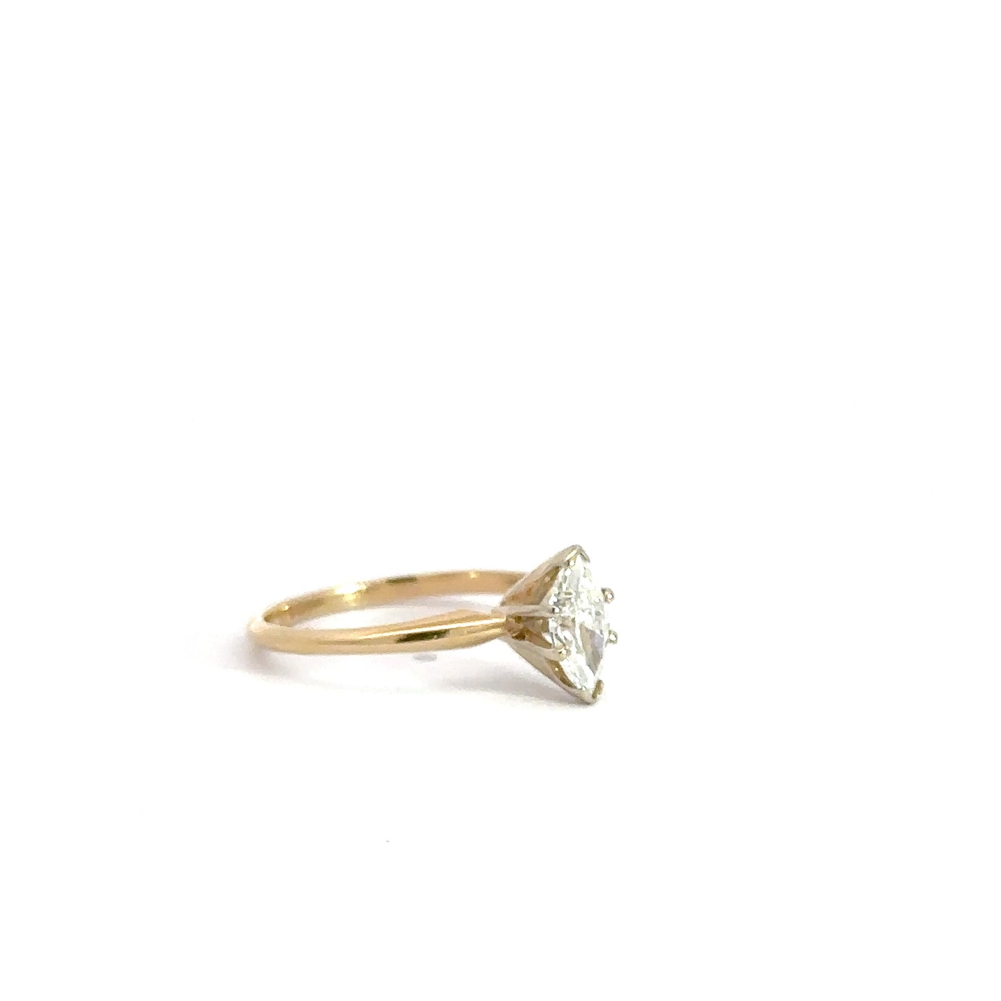14k Yellow Gold Marquise Solitaire .71cttw