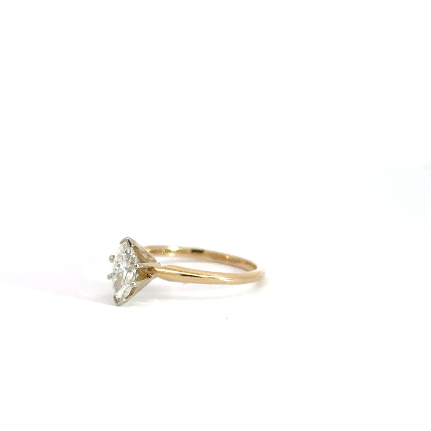 14k Yellow Gold Marquise Solitaire .71cttw