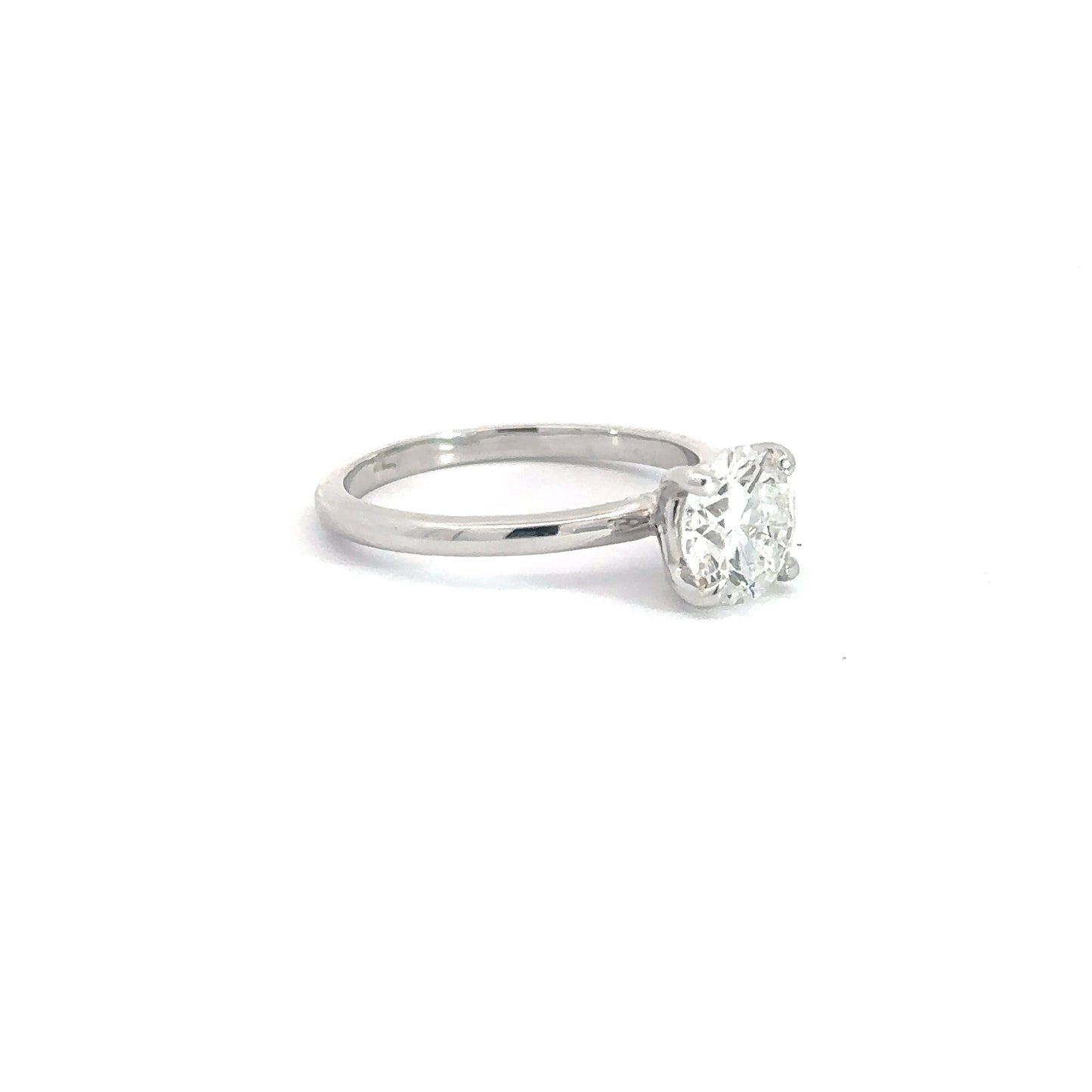 14k White Gold Round 1.51cttw Lab Diamond Solitaire Engagement Ring