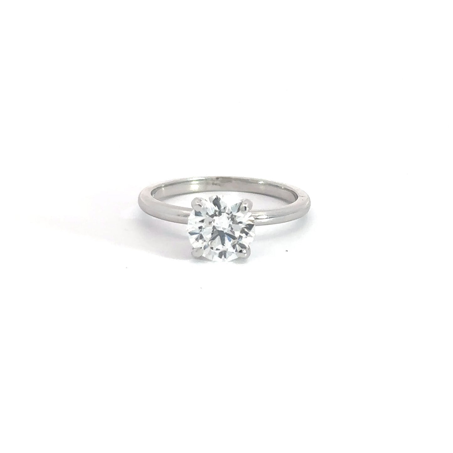 14k White Gold Round 1.51cttw Lab Diamond Solitaire Engagement Ring