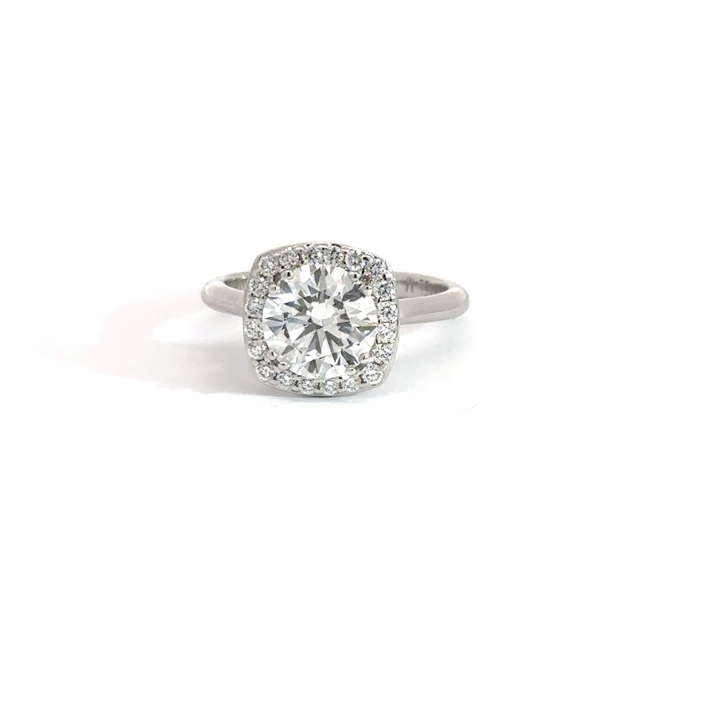 18k White Gold Lab/ Natural Diamond Engagement Ring 2.05cttw