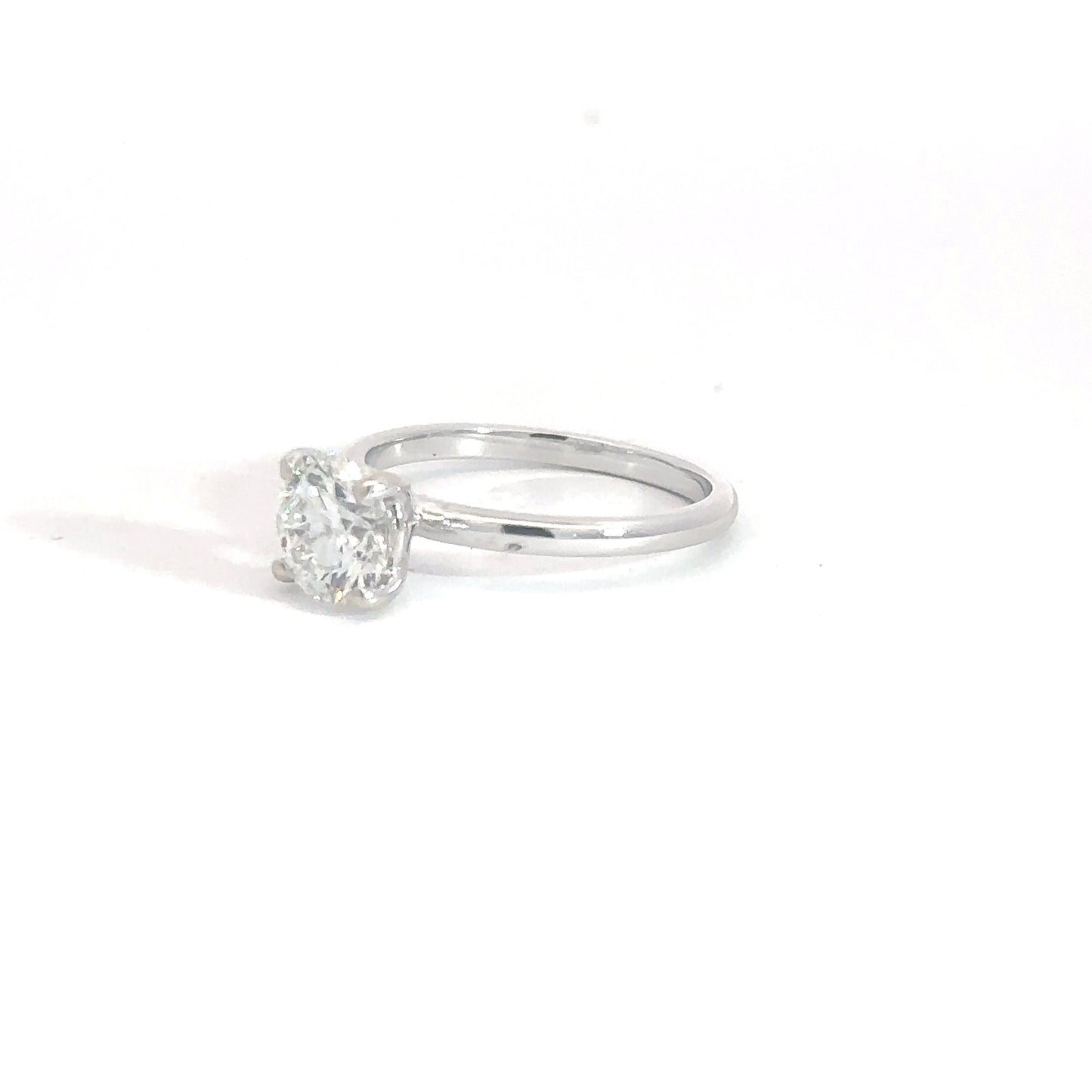Lady's 14k White Gold Lab Grown 1.50ct Round Solitaire