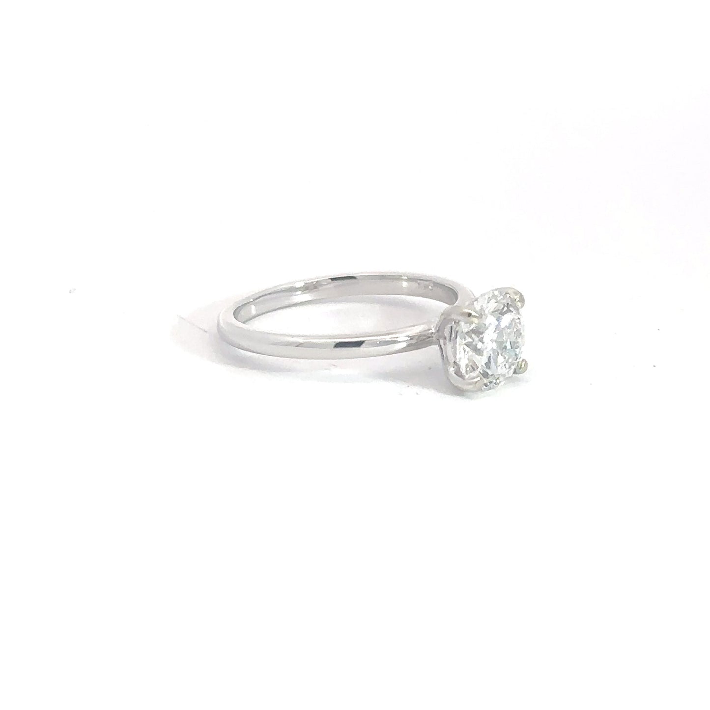 Lady's 14k White Gold Lab Grown 1.50ct Round Solitaire