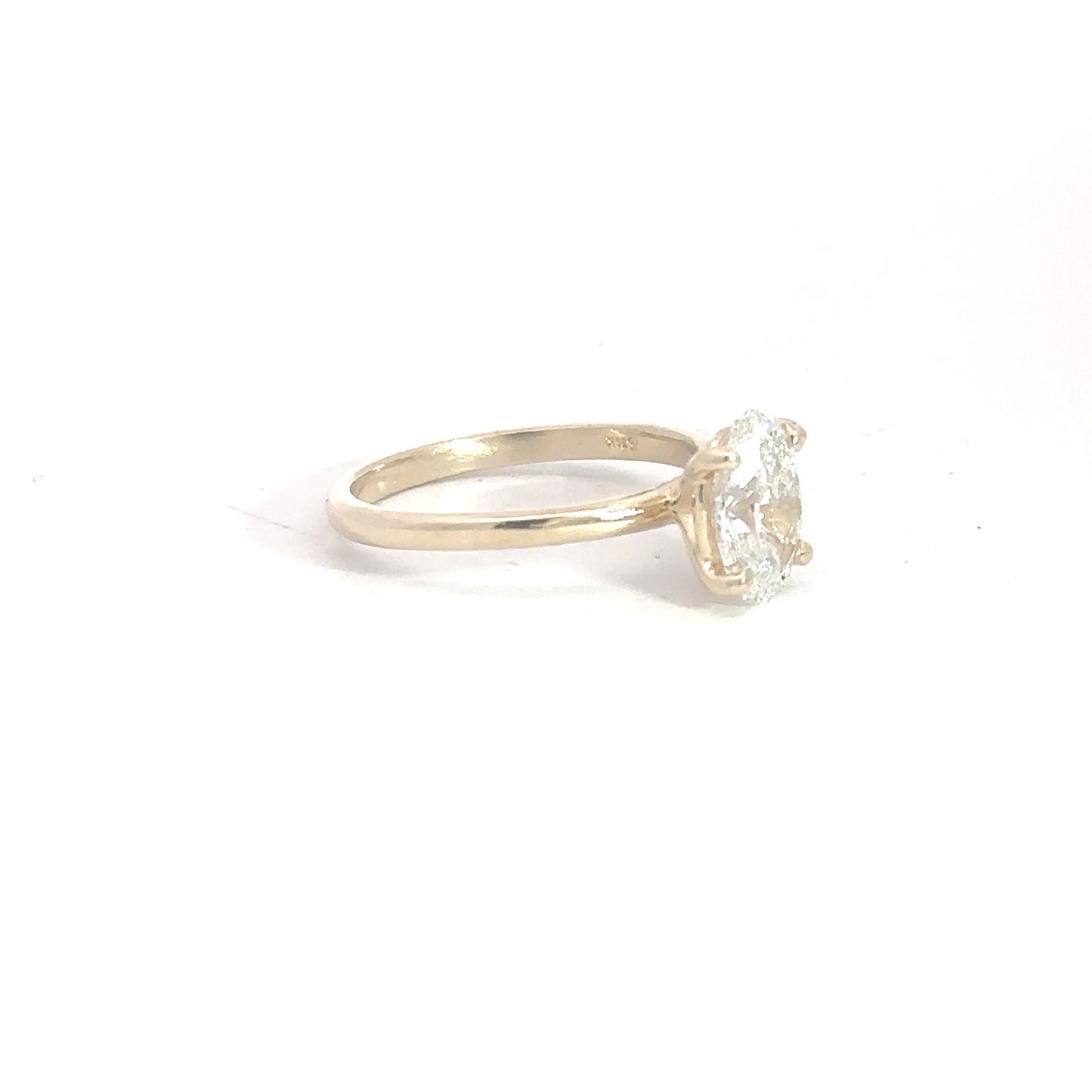 14k Yellow Gold Lab Grown 1.53ct Oval Solitaire