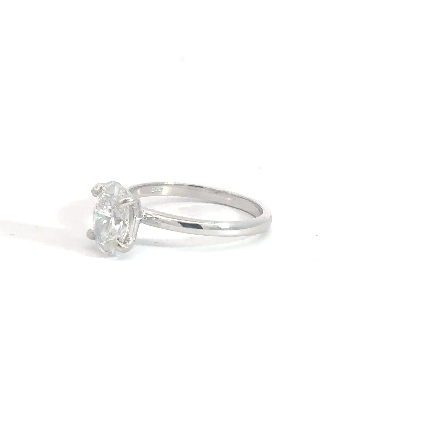 14k White Gold 1.28ct Oval Lab Grown Diamond Engagement Ring