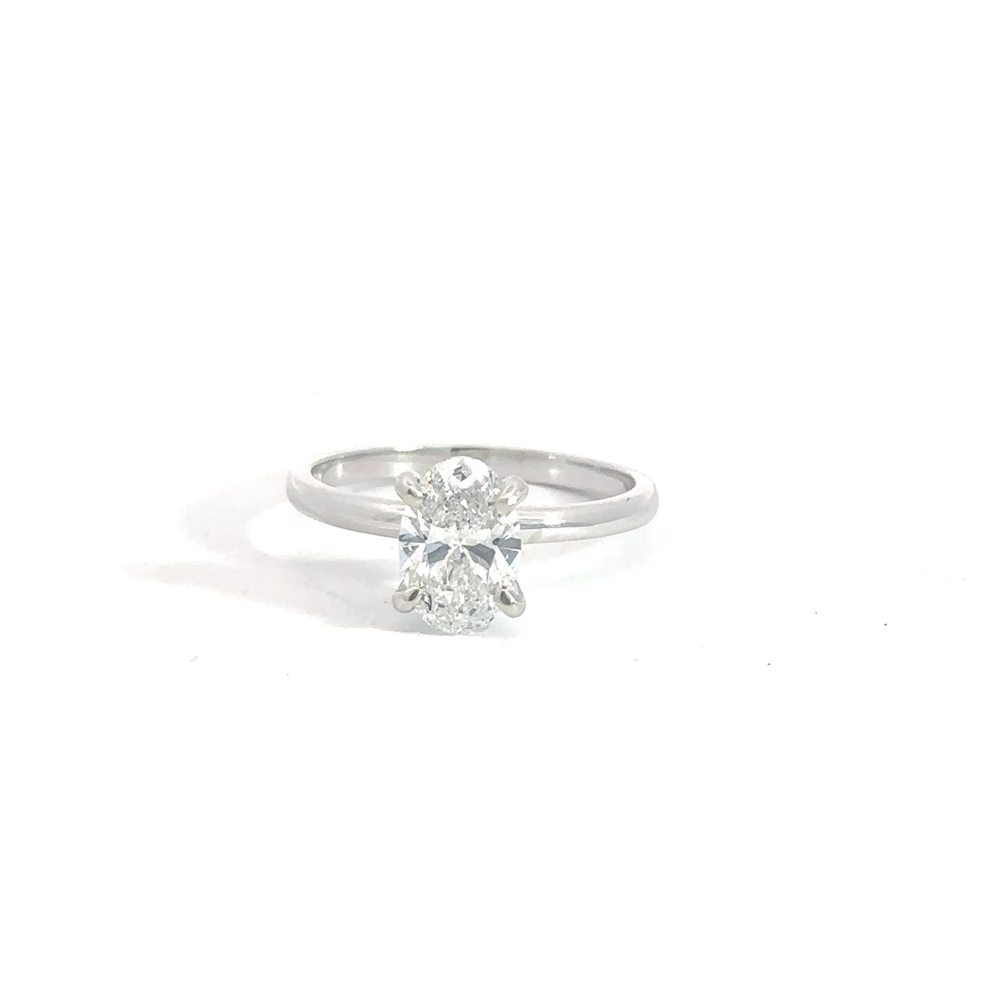 14k White Gold 1.28ct Oval Lab Grown Diamond Engagement Ring