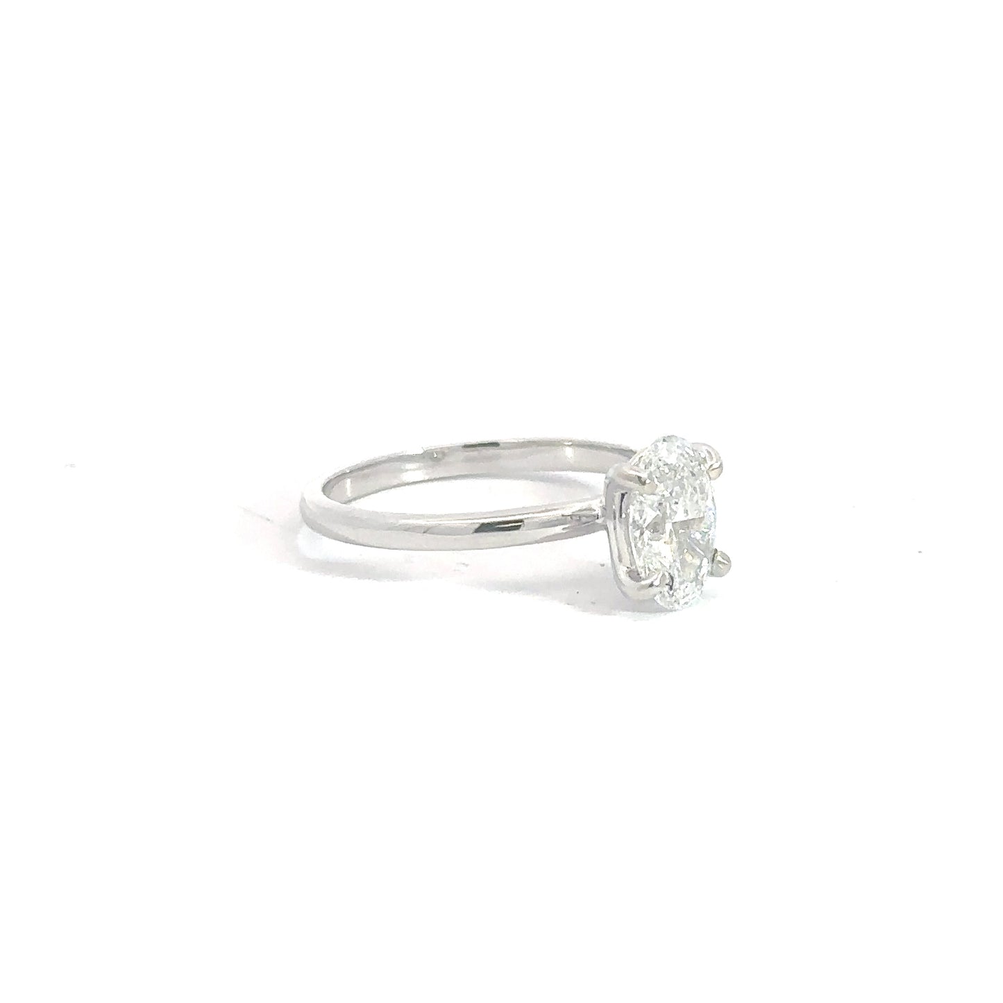 14k White Gold 1.28ct Oval Lab Grown Diamond Engagement Ring
