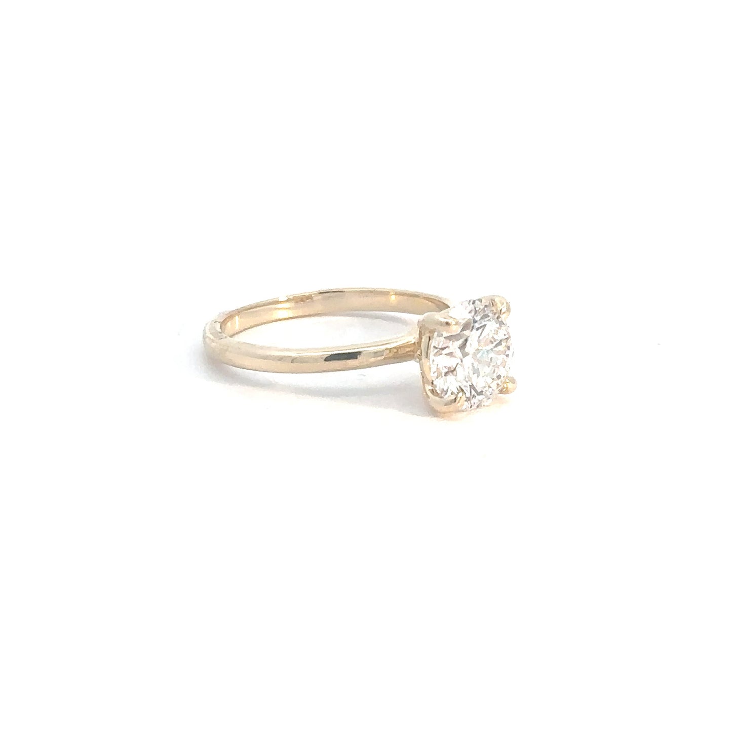 14k Yellow Gold Lab Grown 2ct Round Diamond Engagement Ring