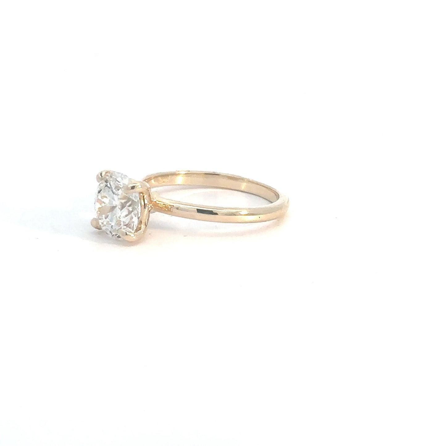 14k Yellow Gold Lab Grown 2ct Round Diamond Engagement Ring