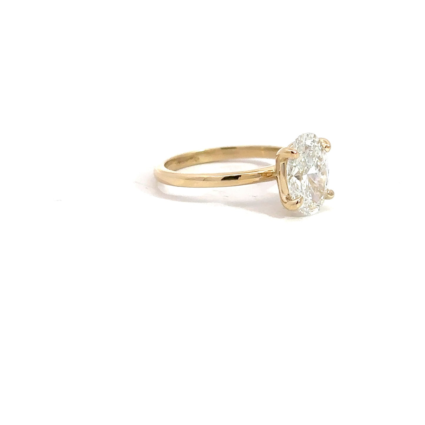 14k Yellow Gold Lab Grown Oval 2.04ct Engagement Ring