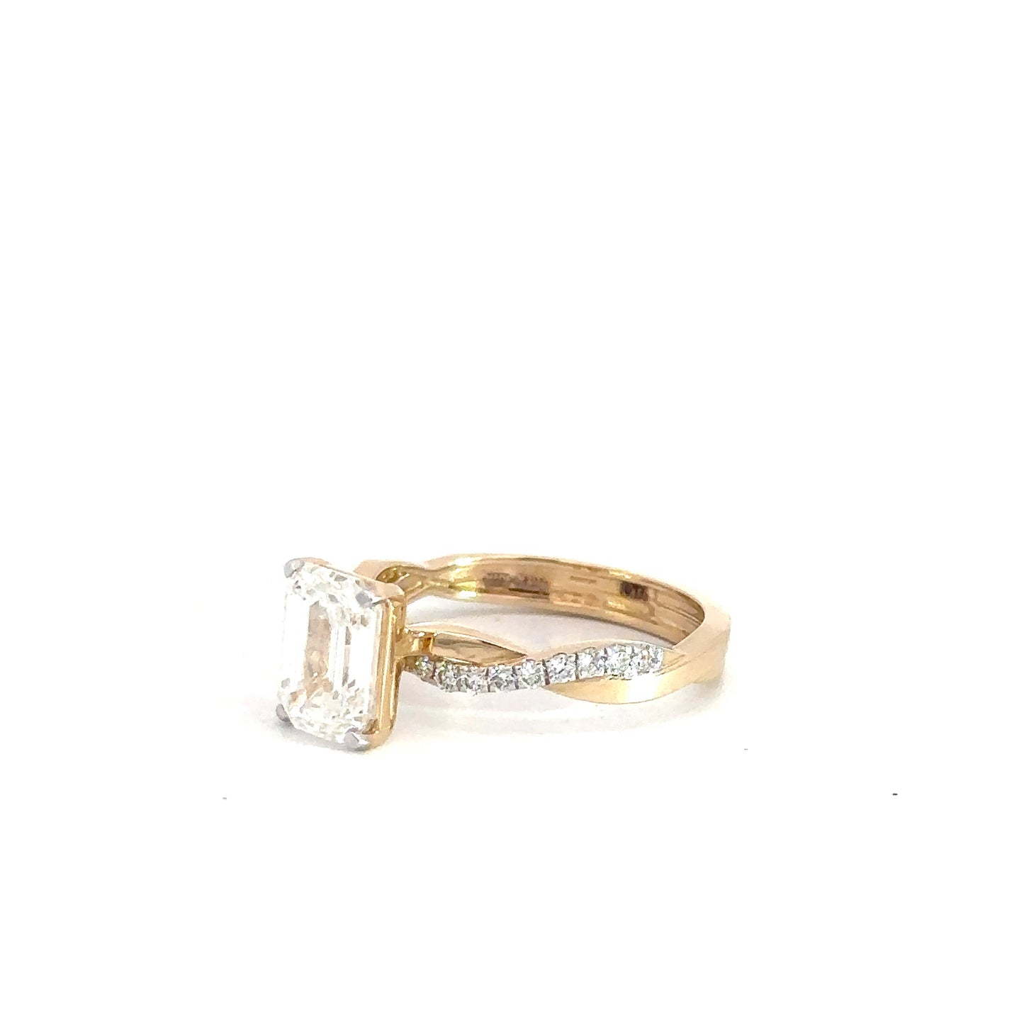 14k Yellow Gold Lab Diamond Engagement Ring 2.23cttw
