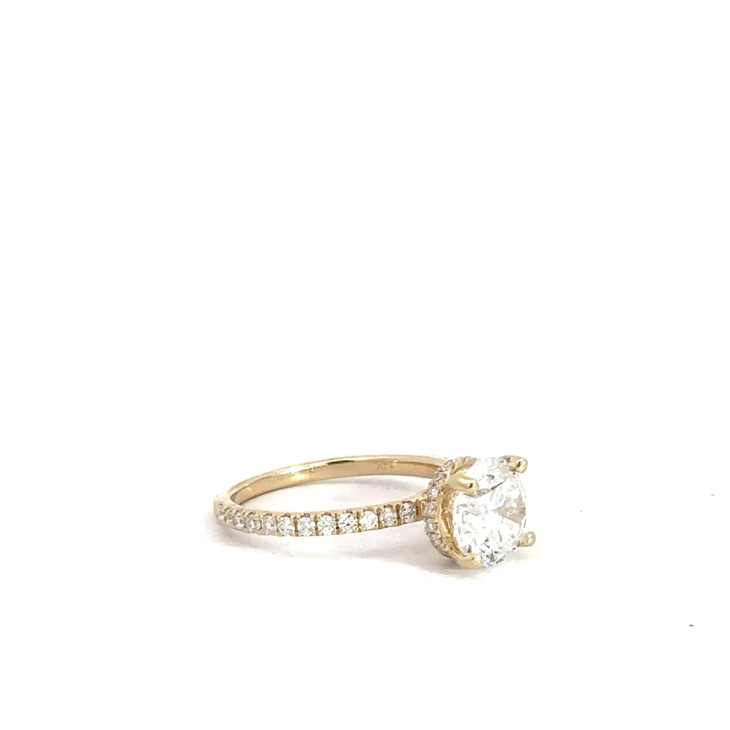 Lady's 14k Yellow Gold Lab Diamond Engagement Ring 2.38cttw