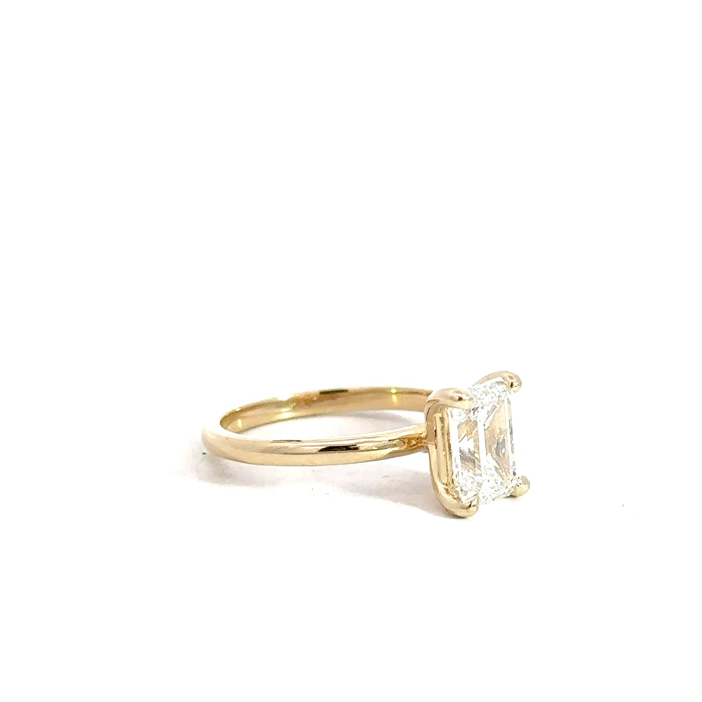 14k Yellow Gold Lab Grown Emerald 2.03ct Engagement Ring