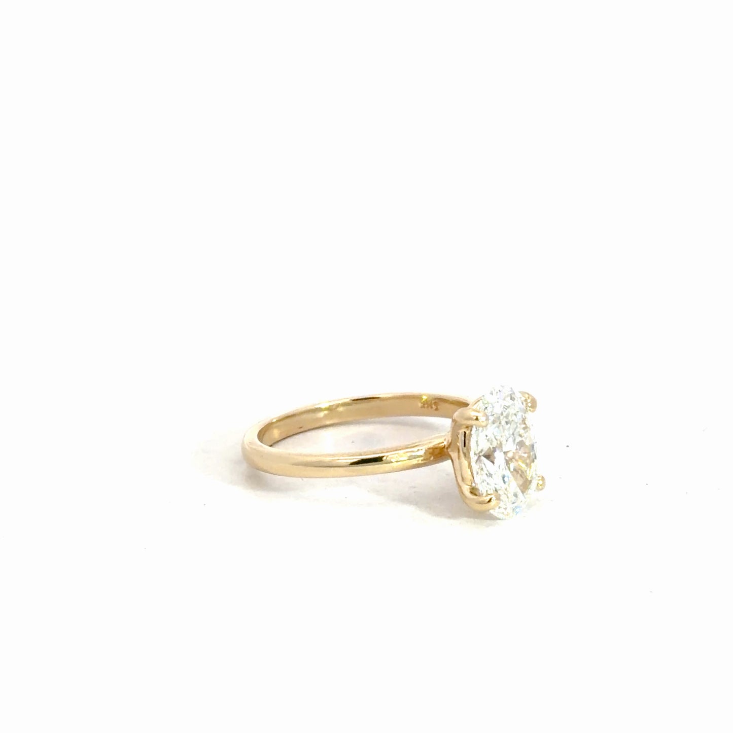 14k Yellow Gold Oval Lab Diamond Engagement Ring 2.02ct