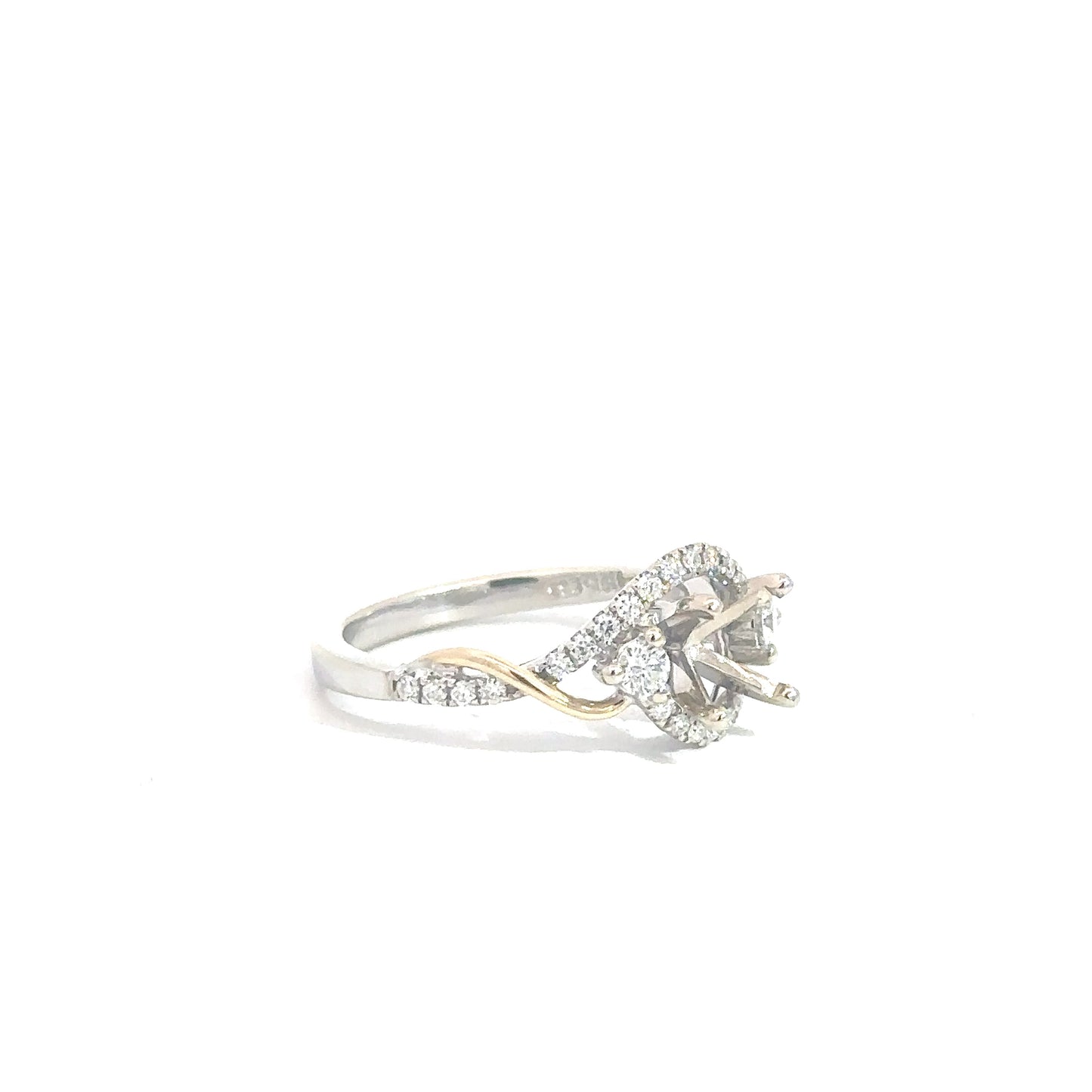 14k Yellow & White Gold Diamond Semi-Mount Engagement Ring