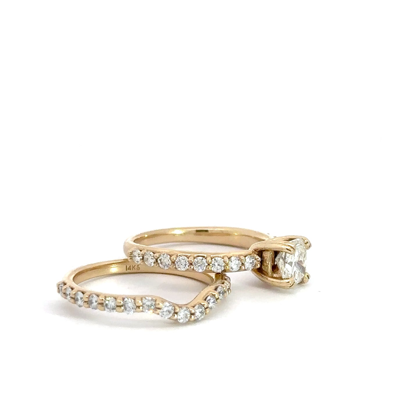 14ky 1.02cttw Diamond Bridal set