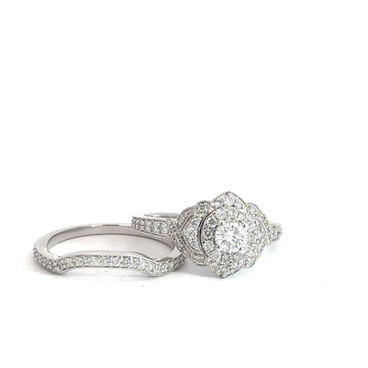 14kw Diamond Bridal Set Round Brilliant Diamonds .60cttw