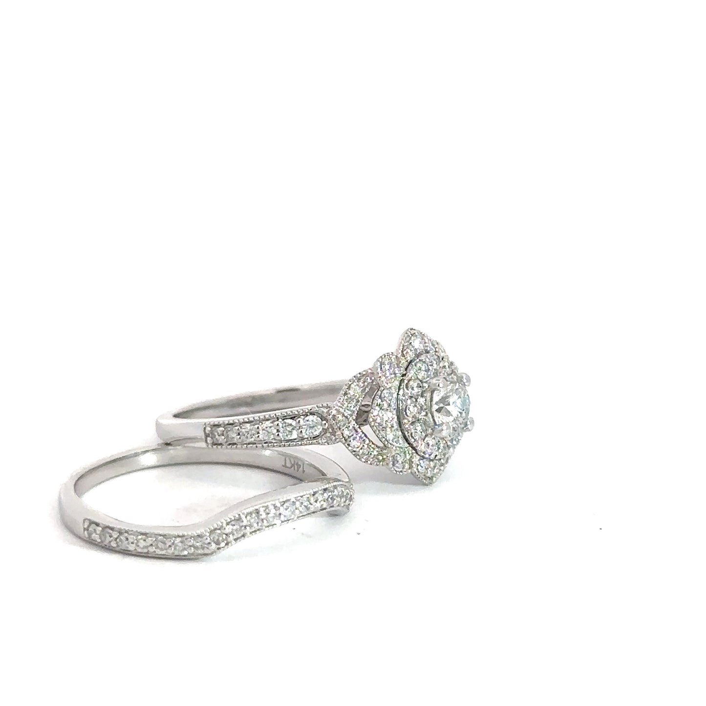 14kw Diamond Bridal Set Round Brilliant Diamonds .60cttw