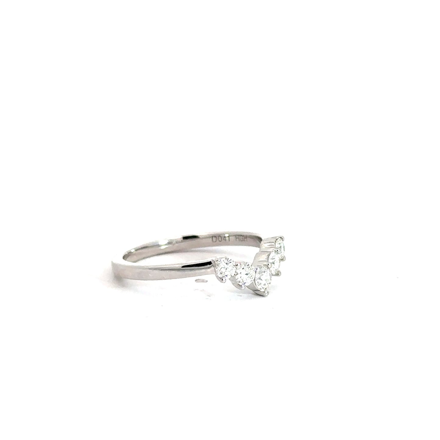 14k White Gold Diamond Contour Band .41cttw