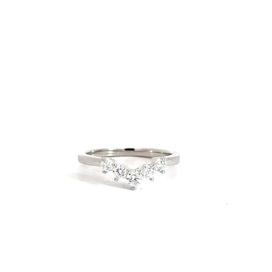 14k White Gold Diamond Contour Band .41cttw