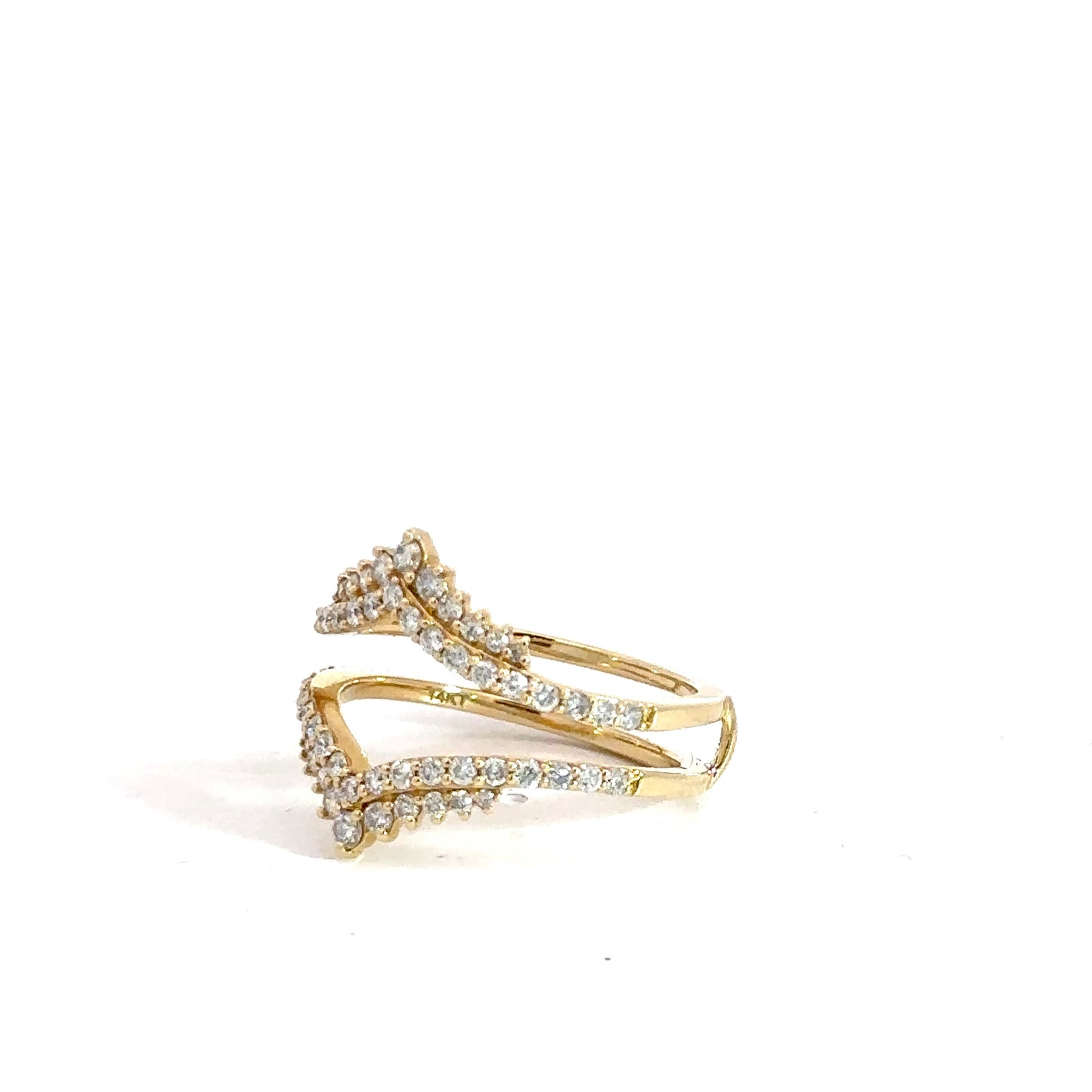 14k Yellow Gold Diamond Ring Jacket .65cttw