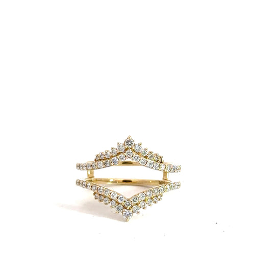 14k Yellow Gold Diamond Ring Jacket .65cttw