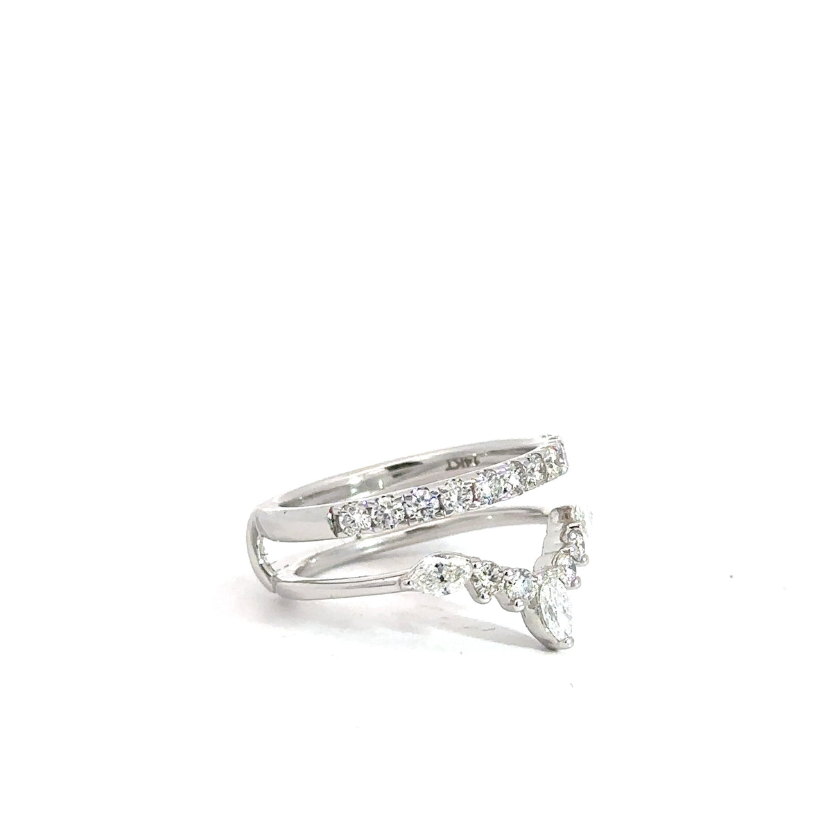 14k White Gold Diamond Ring Jacket .92cttw