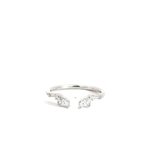 14k White Gold Lab Grown Diamond Ring Wrap .22cttw