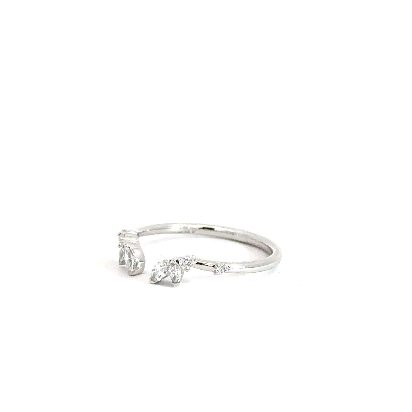 14k White Gold Lab Grown Diamond Ring Wrap .22cttw