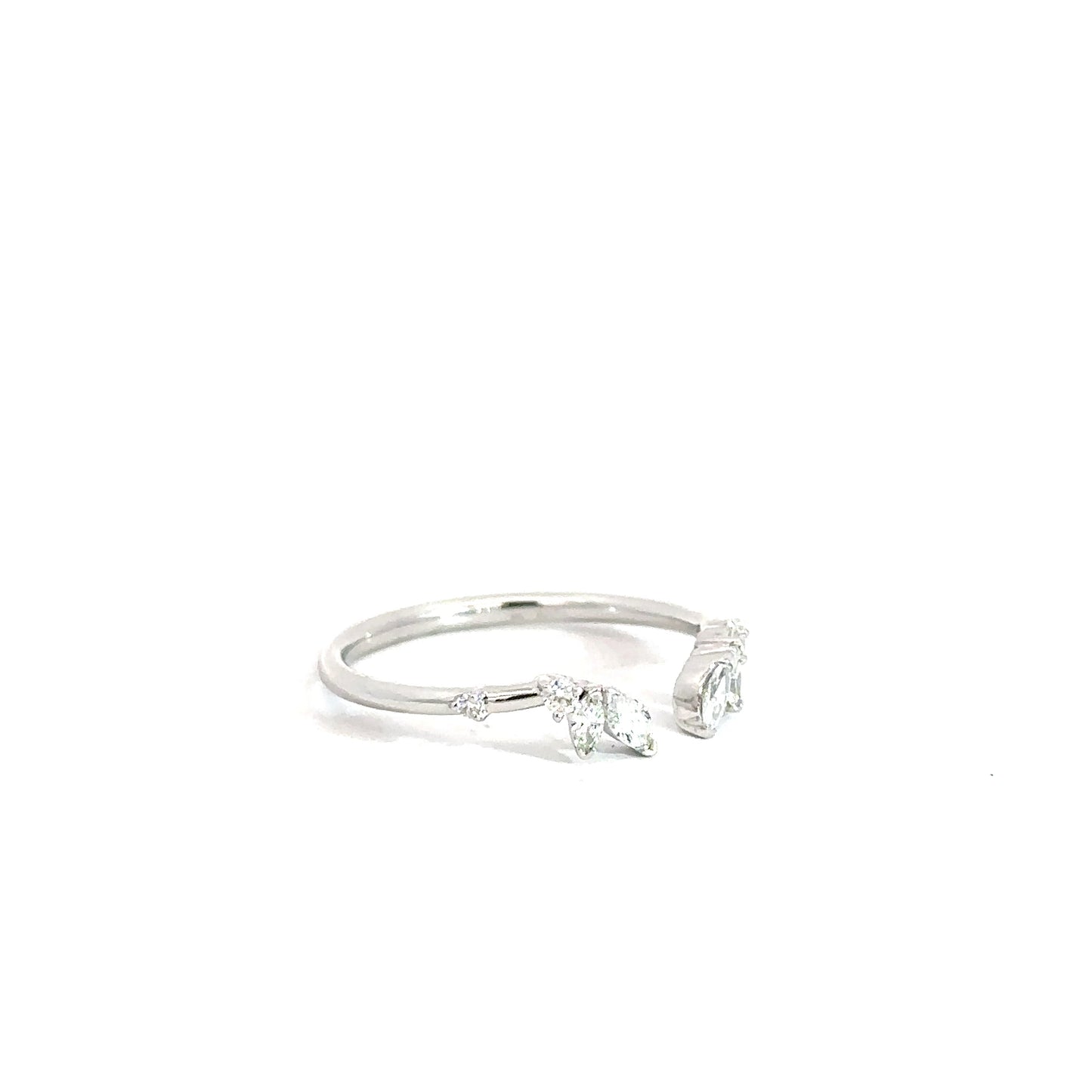 14k White Gold Lab Grown Diamond Ring Wrap .22cttw