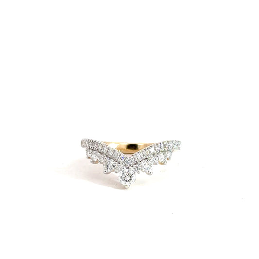 14k Yellow Gold Lab Diamond V Ring .65cttw