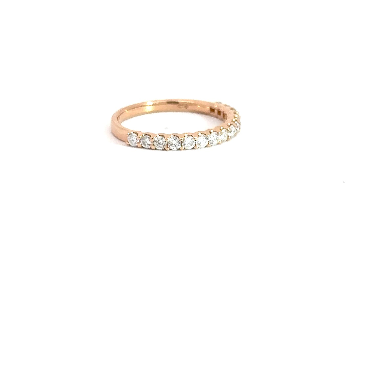 14k Rose Gold Diamond Band