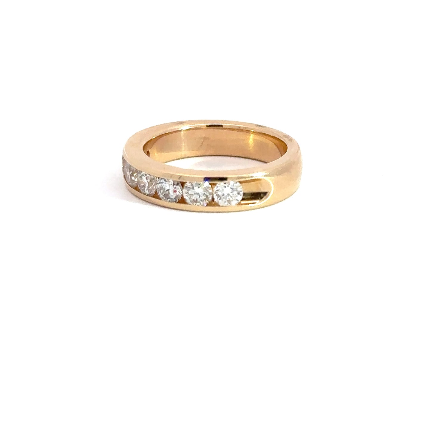 14k Yellow Gold Diamond Channel Band