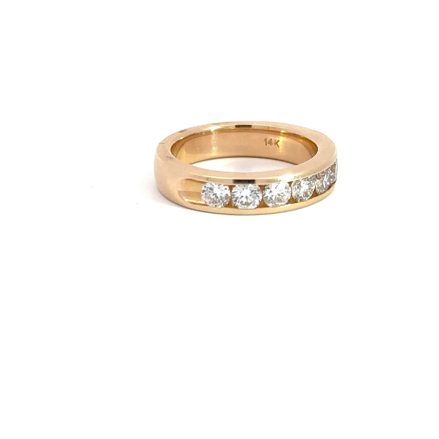 14k Yellow Gold Diamond Channel Band
