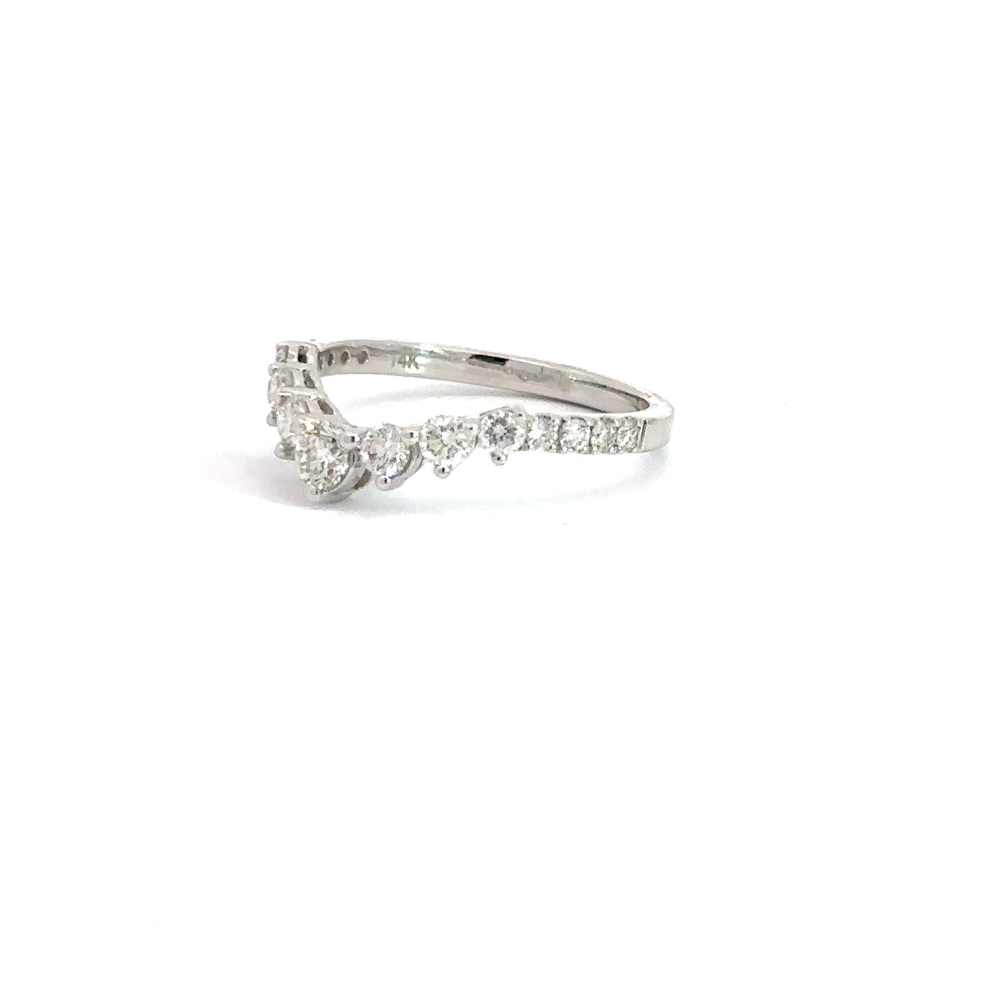 14k White Gold Diamond Curve Band