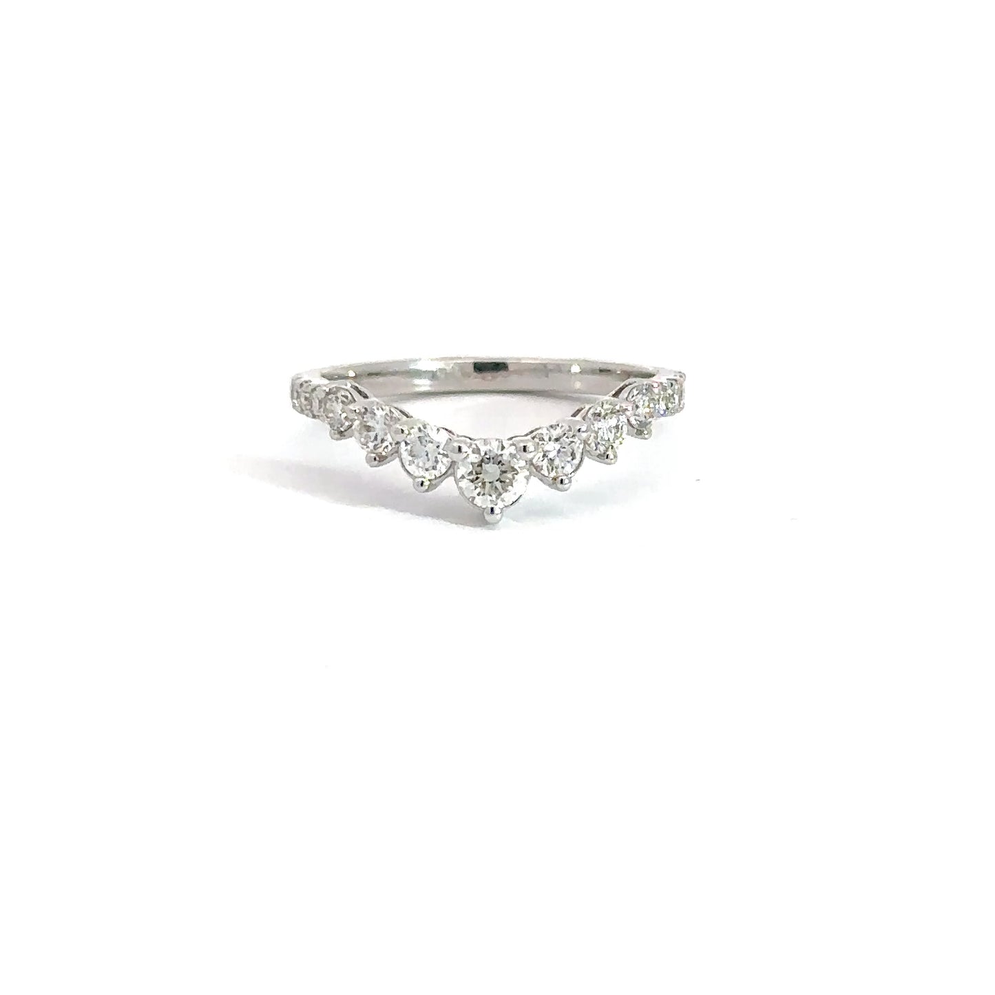 14k White Gold Diamond Curve Band