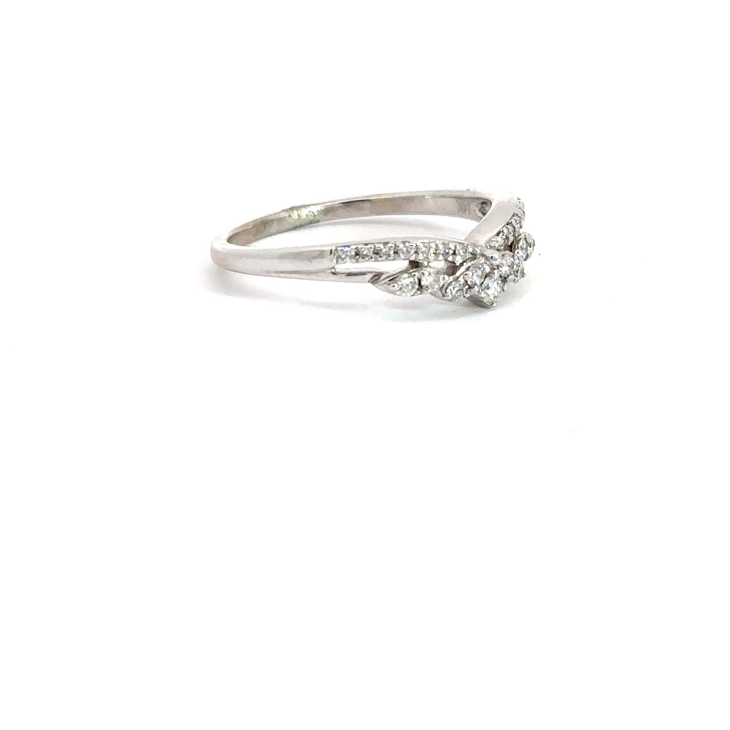 14k White Gold .25cttw Contour Band