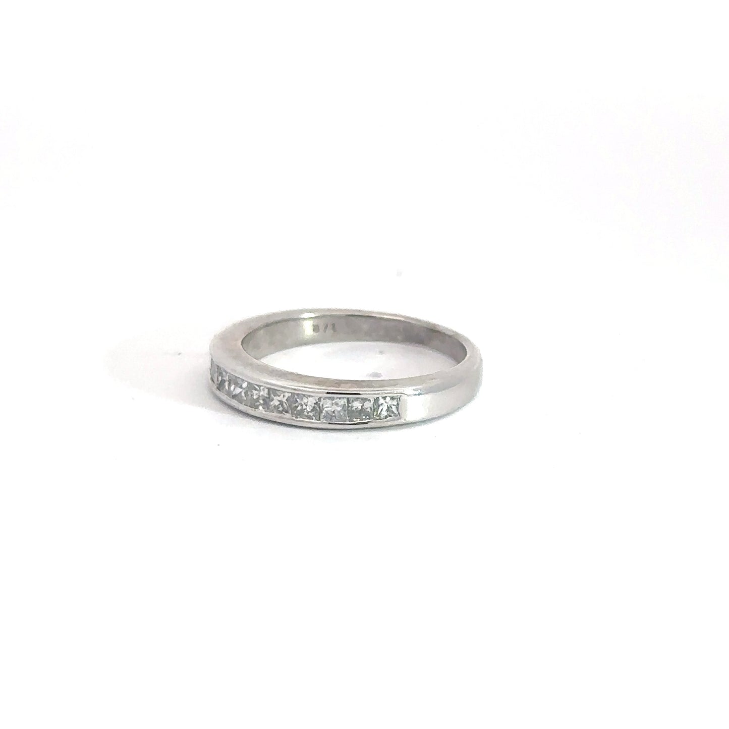 14k White Gold Princess Cut Diamond Band .50cttw