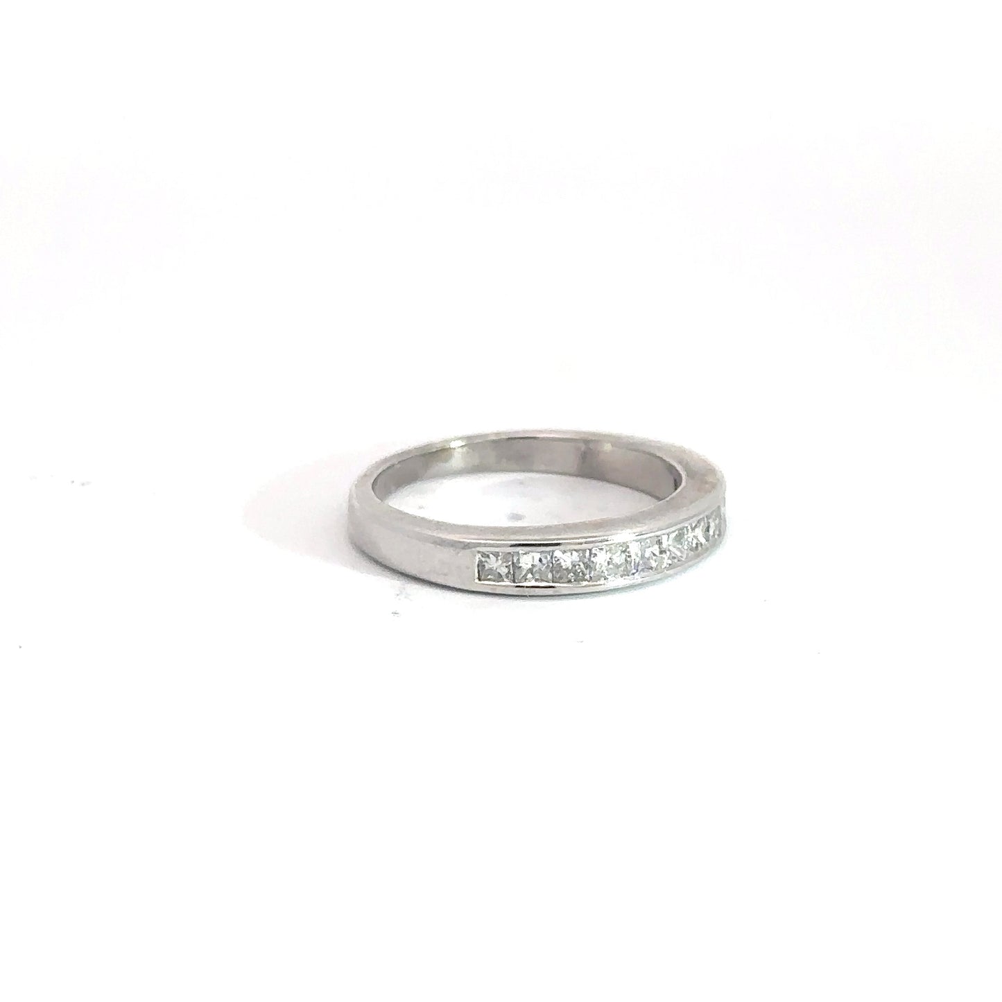 14k White Gold Princess Cut Diamond Band .50cttw