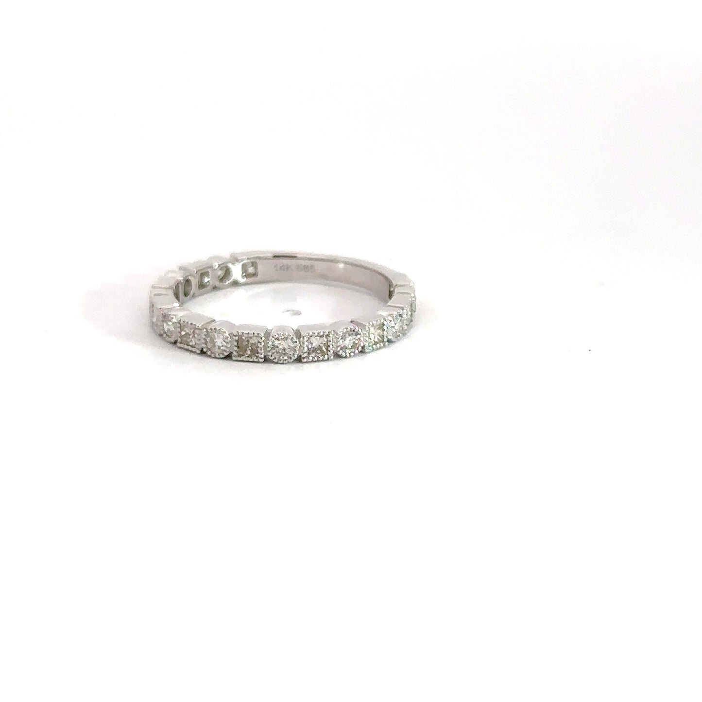 14k White Gold Diamond Band .52cttw