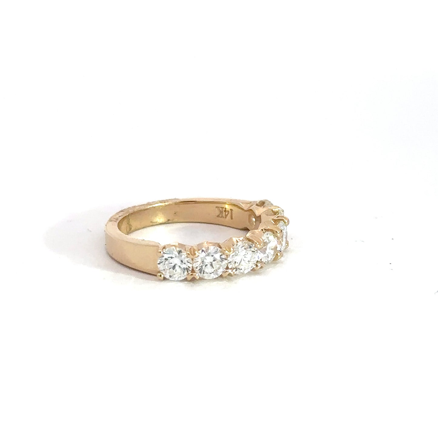 Lady's 14k Yellow Gold Round Brilliant Diamond Band 1.73cttw