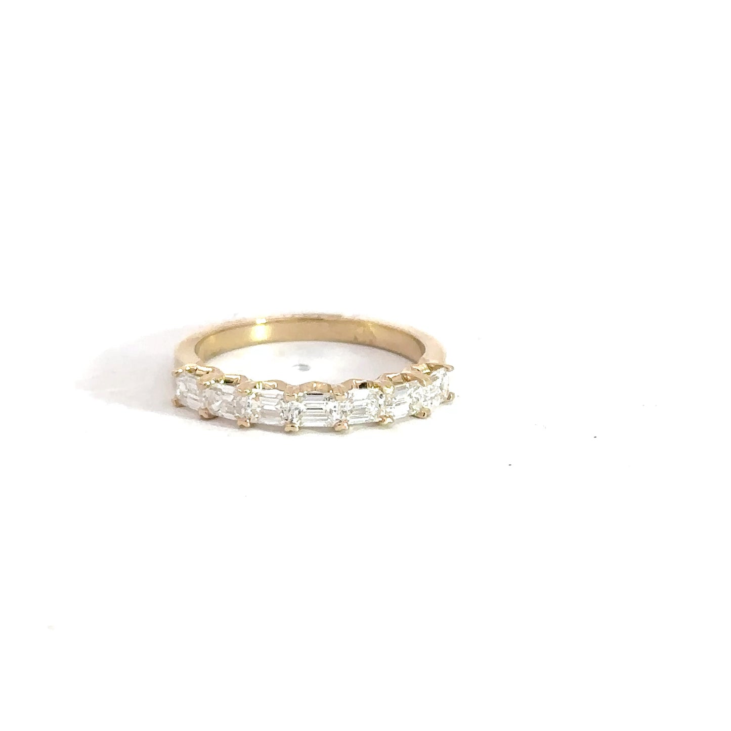 Lady's 14k Yellow Gold Emerald Cut Diamond Band 1cttw